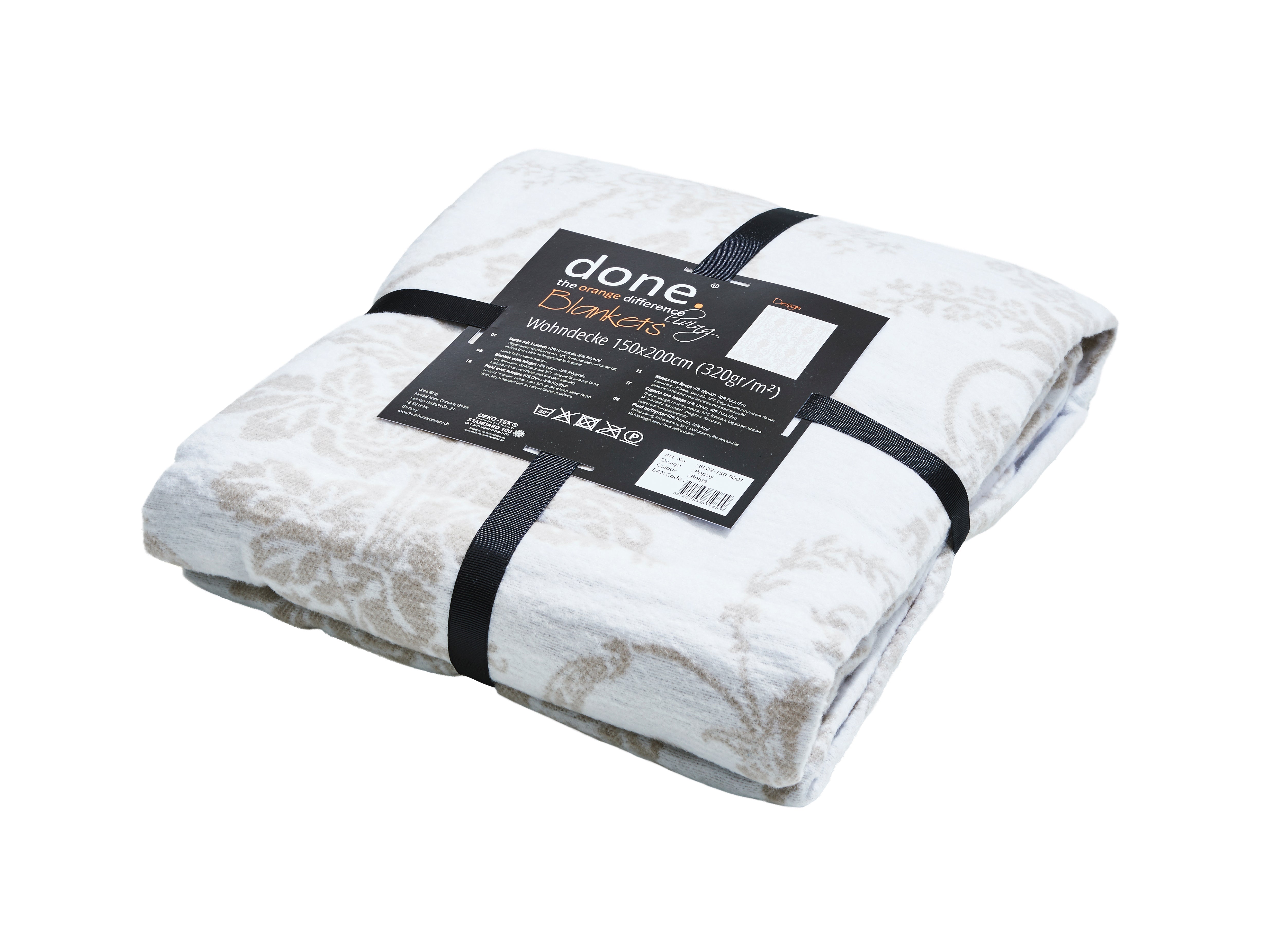 DONE® Wohndecke POPPY 150x200cm Beige