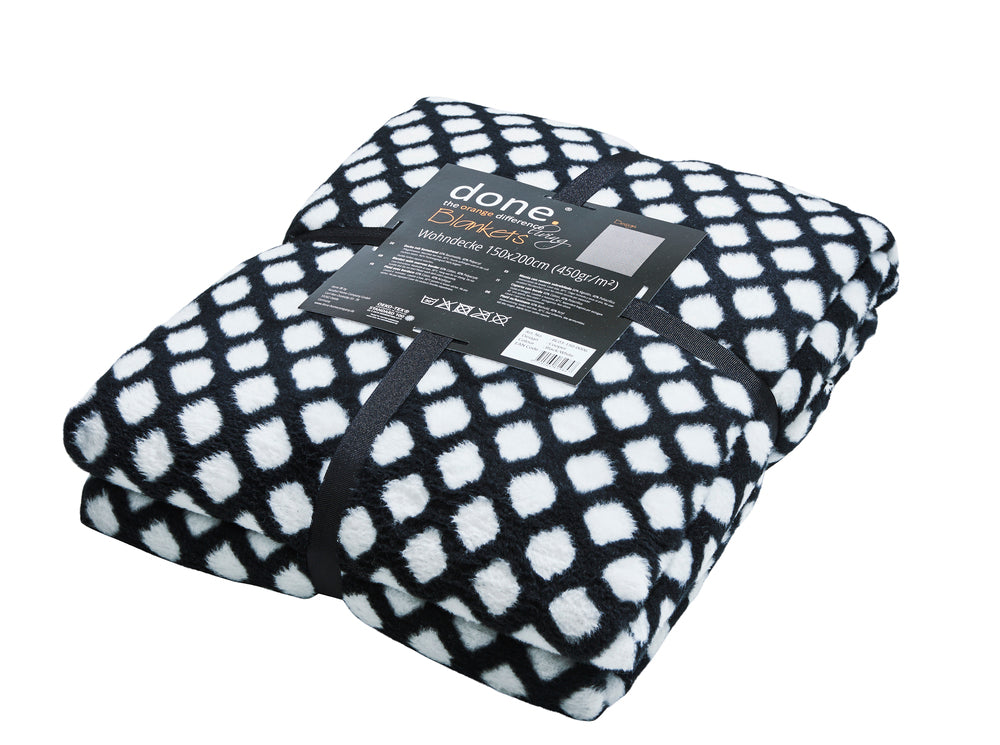 Wohndecke COOPER 150x200cm Black/White - CaraHome