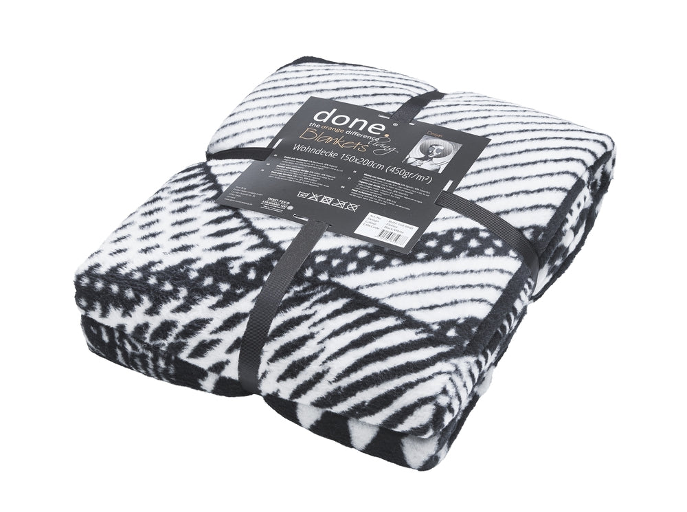 Wohndecke ELECTRA 150x200cm Black/White - CaraHome