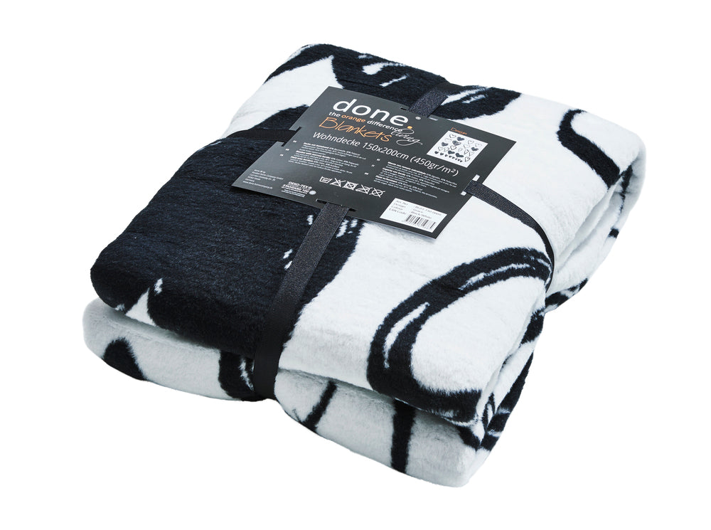 Wohndecke GRACE 150x200cm Black/White - CaraHome