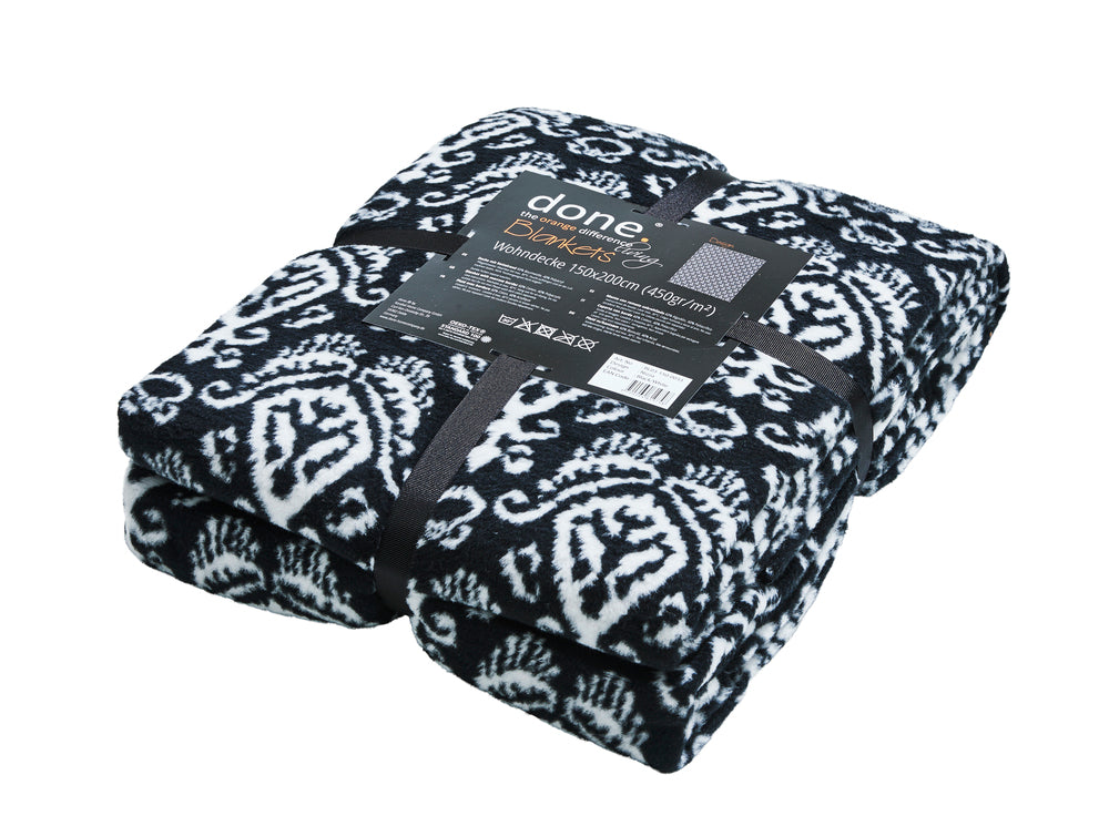 Wohndecke NIZZA 150x200cm Black/White - CaraHome