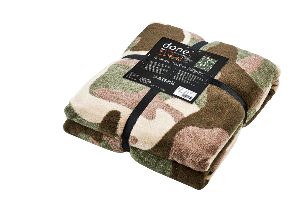 Wohndecke CAMOUFLAGE 150x200cm Brown - CaraHome
