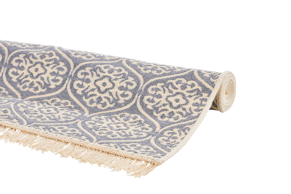 Teppich mit Fransen FLORENZ Silver - CaraHome