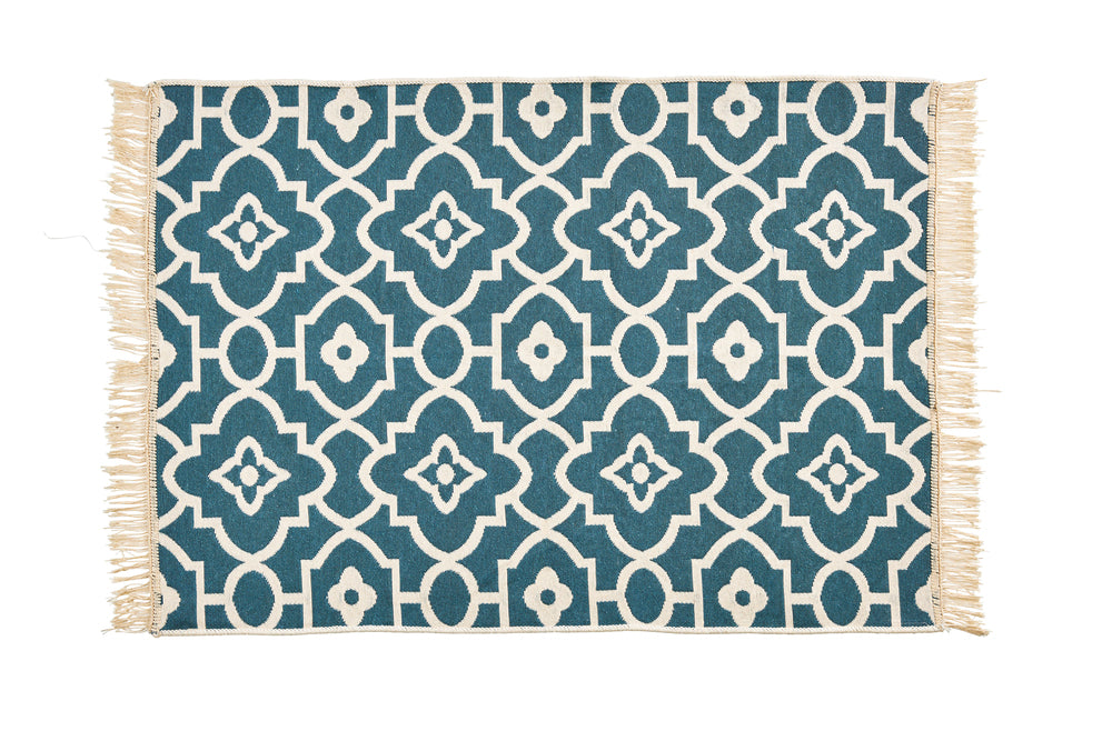 Teppich mit Fransen PARIS Grey Blue - CaraHome